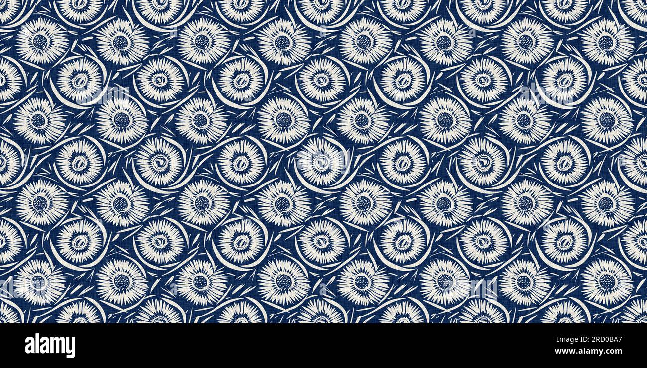 225035 Enchanting Blue Meadow Blockprint Cover-Up