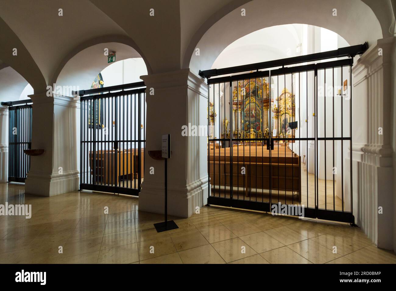 Iron railing in Baroque church (built in 1754) of Szent Mauriciusz ...
