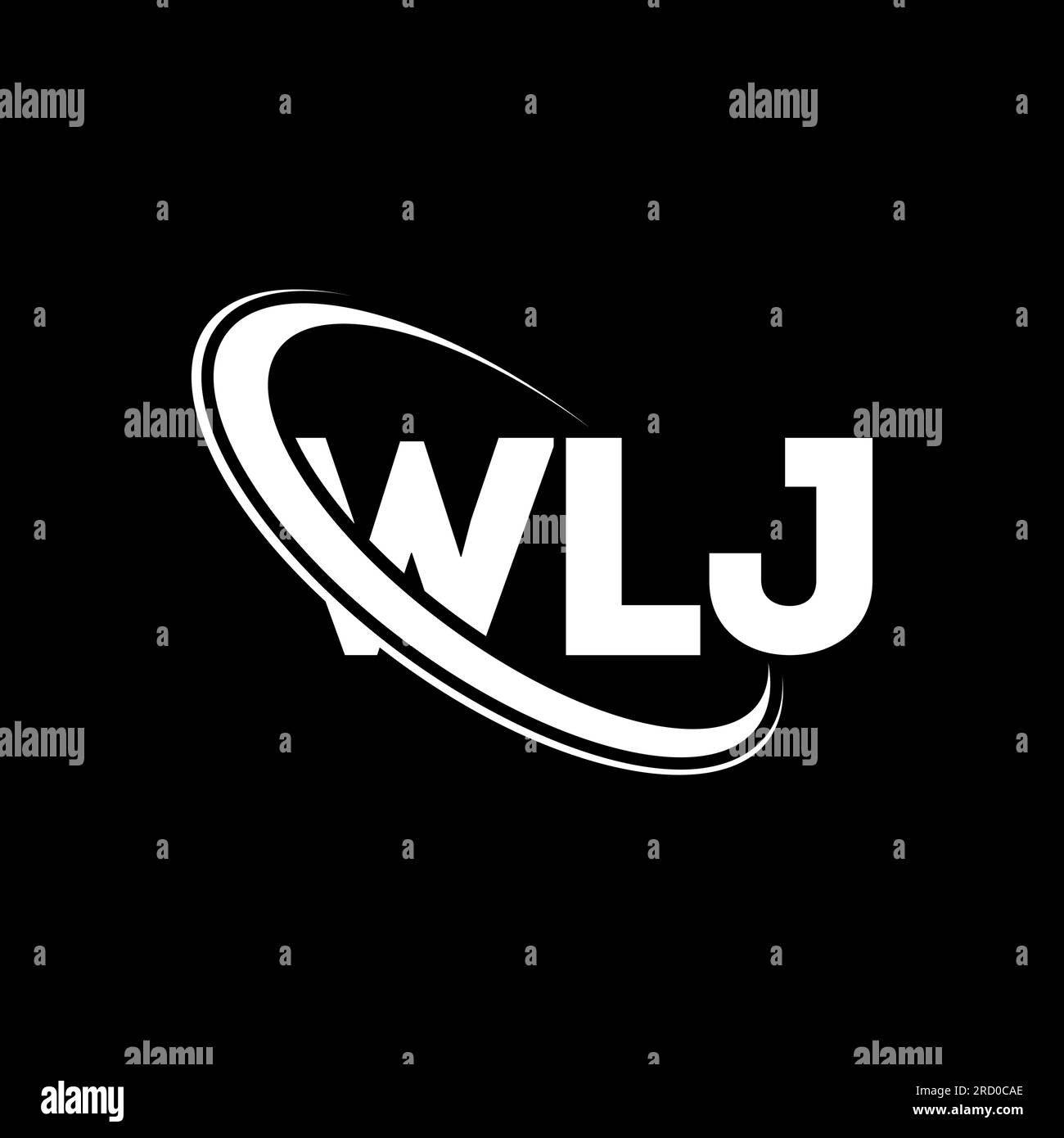 WLJ logo. WLJ letter. WLJ letter logo design. Initials WLJ logo linked with circle and uppercase monogram logo. WLJ typography for technology, busines Stock Vector