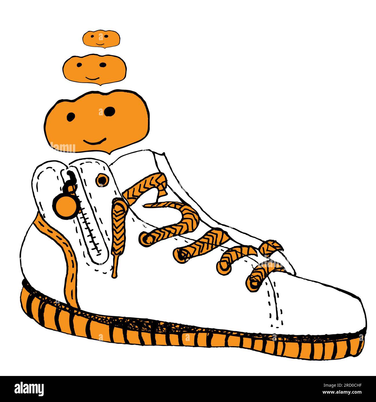 sneaker on a white background, hand drawing, vector, illustration Stock ...
