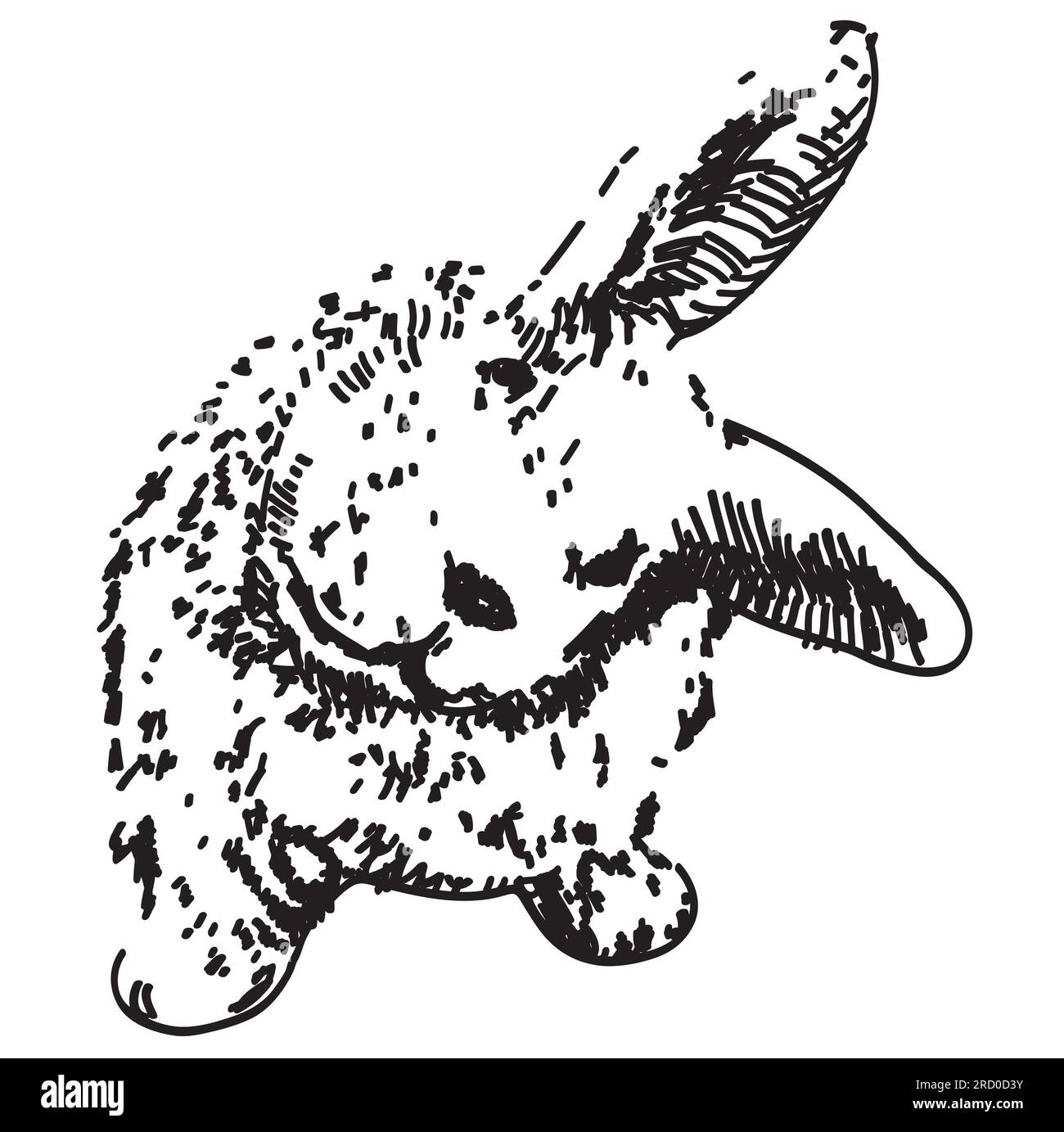 cute drawn to easter bunny on a white background, isolate, vector Stock ...