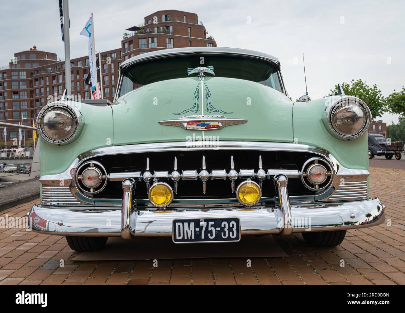 Lelystad, The Netherlands, 18.06.2023, Front view of classic american Chevrolet Bel Air from 1953 at The National Oldtimer Day Stock Photo