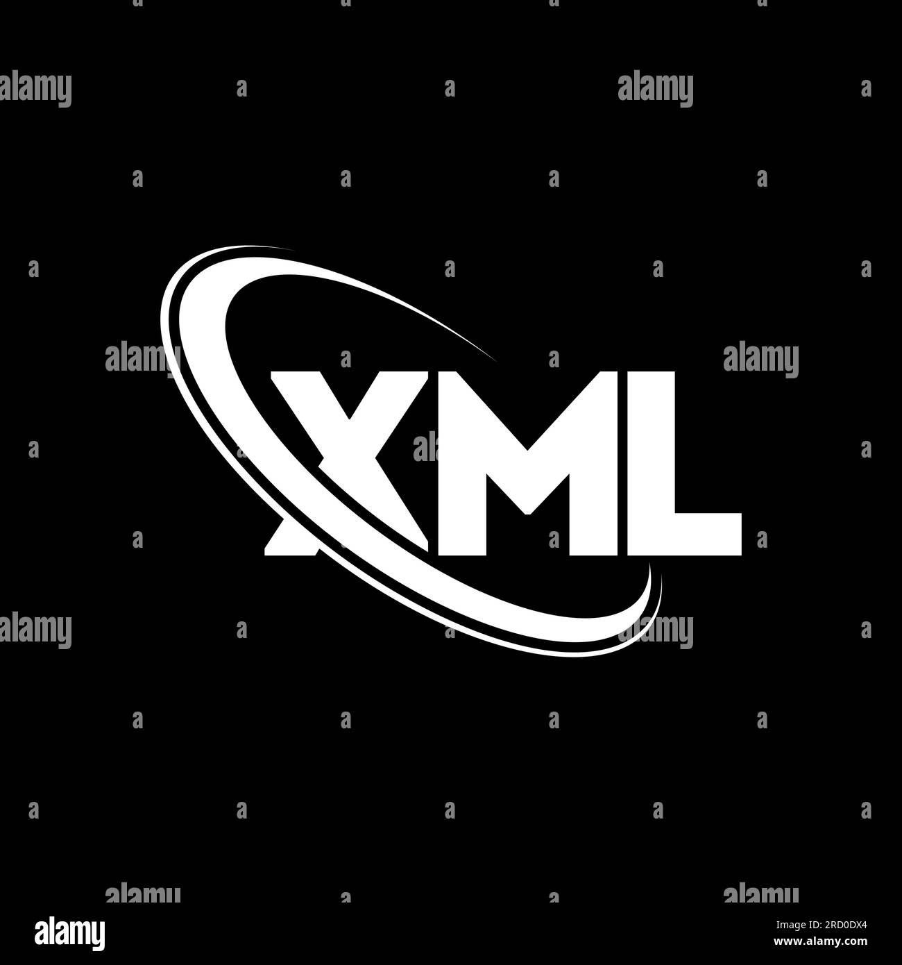 XML logo. XML letter. XML letter logo design. Initials XML logo linked with circle and uppercase monogram logo. XML typography for technology, busines Stock Vector