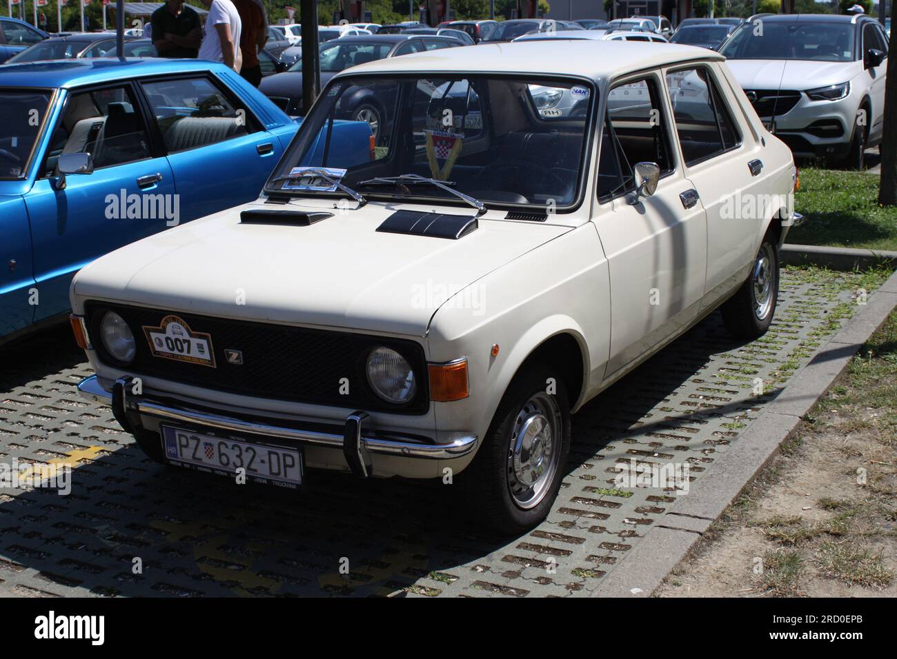 Zastava 101, a car that was produced from 1971 to 1989 at the Yugoslav factory Crvena Zastava. Exhibition of old timers in Osijek, July 8, 2023. Stock Photo
