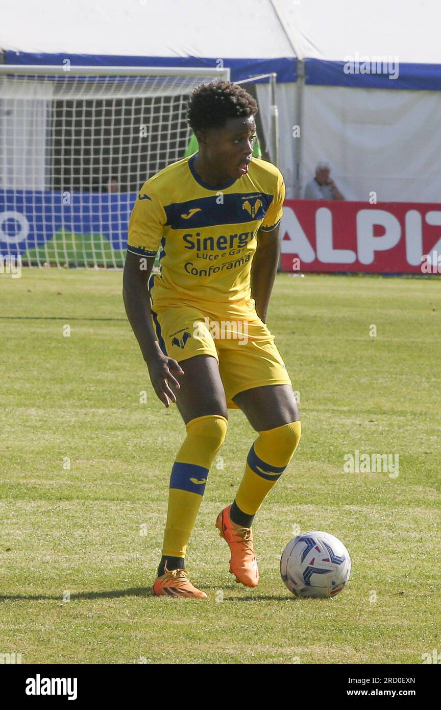 Mezzano, Italy. 16th July, 2023. Alphadjo Cisse of Hellas Verona