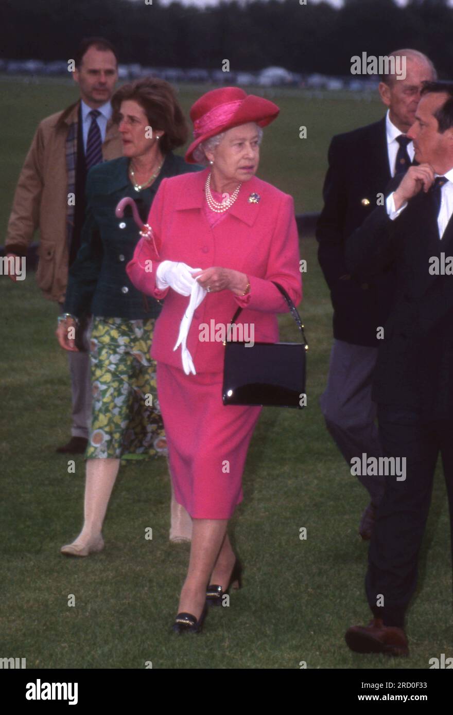 The Queen at Smith's Lawn Polo 12 June 2005   Photo by The Henshaw archive Queen Elizabeth II Stock Photo