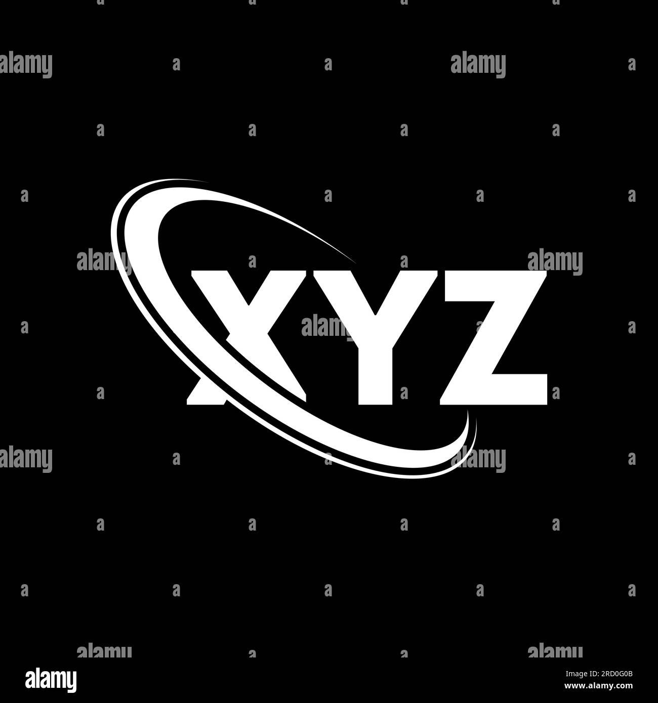 XYZ logo. XYZ letter. XYZ letter logo design. Initials XYZ logo linked with circle and uppercase monogram logo. XYZ typography for technology, busines Stock Vector