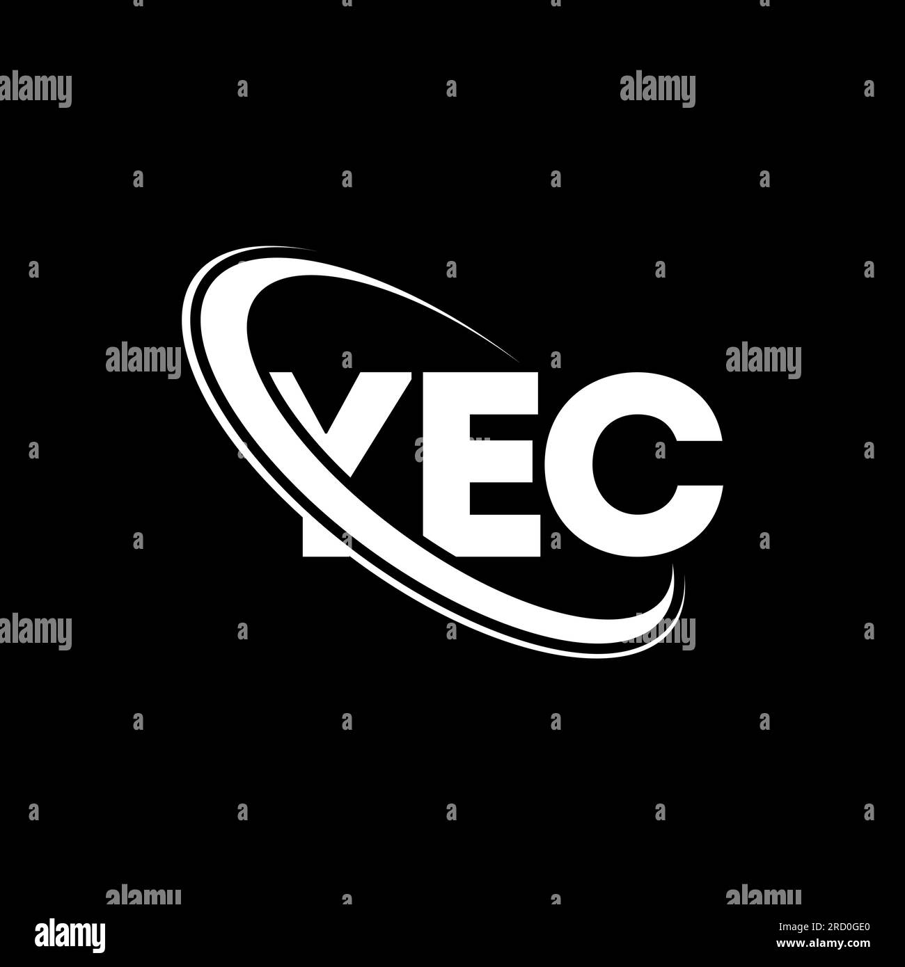 YEC logo. YEC letter. YEC letter logo design. Initials YEC logo linked with circle and uppercase monogram logo. YEC typography for technology, busines Stock Vector