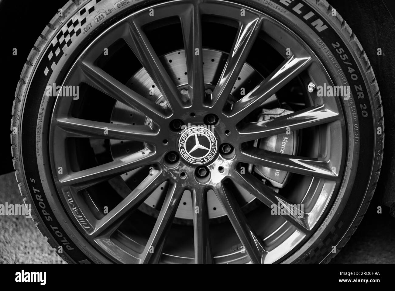 Stuttgart, Germany June, 2023 MercedesBenz wheel. Mercedes amg