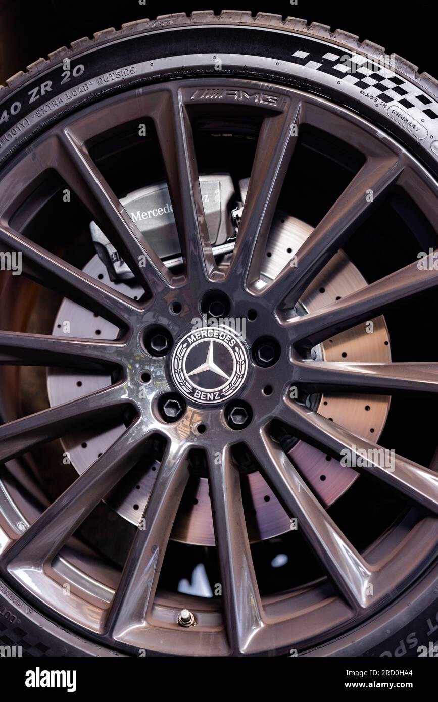Stuttgart, Germany June, 2023 MercedesBenz wheel. Mercedes amg