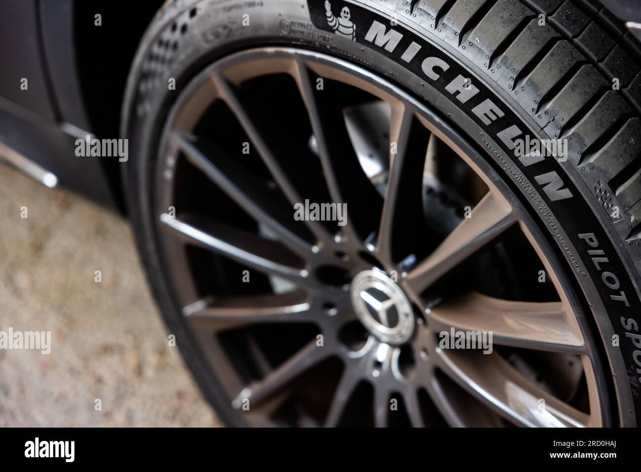 Stuttgart, Germany June, 2023 MercedesBenz wheel. Mercedes amg