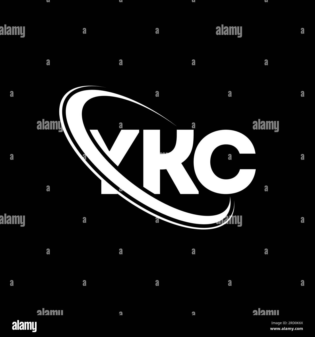 YKC logo. YKC letter. YKC letter logo design. Initials YKC logo linked with circle and uppercase monogram logo. YKC typography for technology, busines Stock Vector