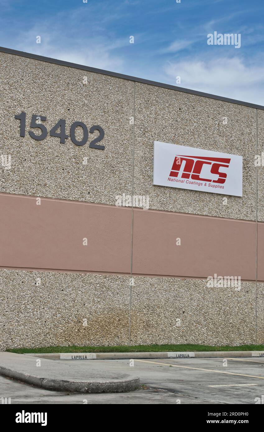 Houston, Texas USA 02-25-2023: National Coatings and Supplies office NCS building exterior in Houston, TX. Paint and coating distributor business. Stock Photo