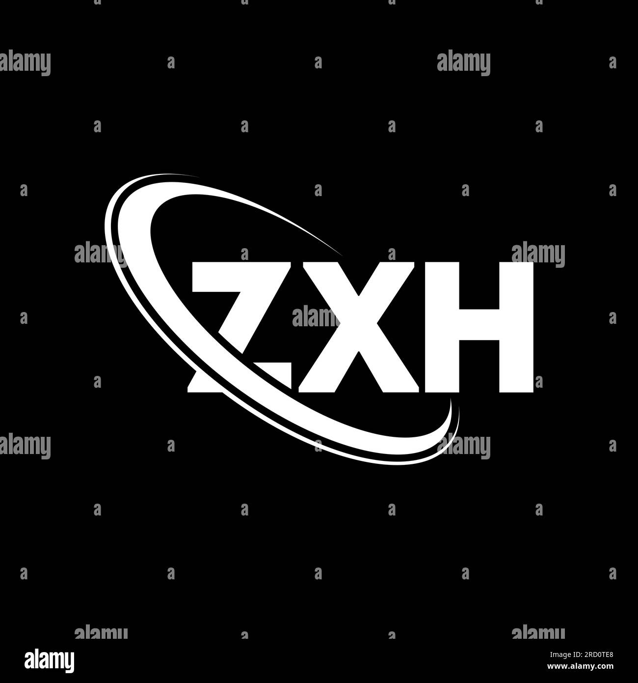 ZXH logo. ZXH letter. ZXH letter logo design. Initials ZXH logo linked with circle and uppercase monogram logo. ZXH typography for technology, busines Stock Vector