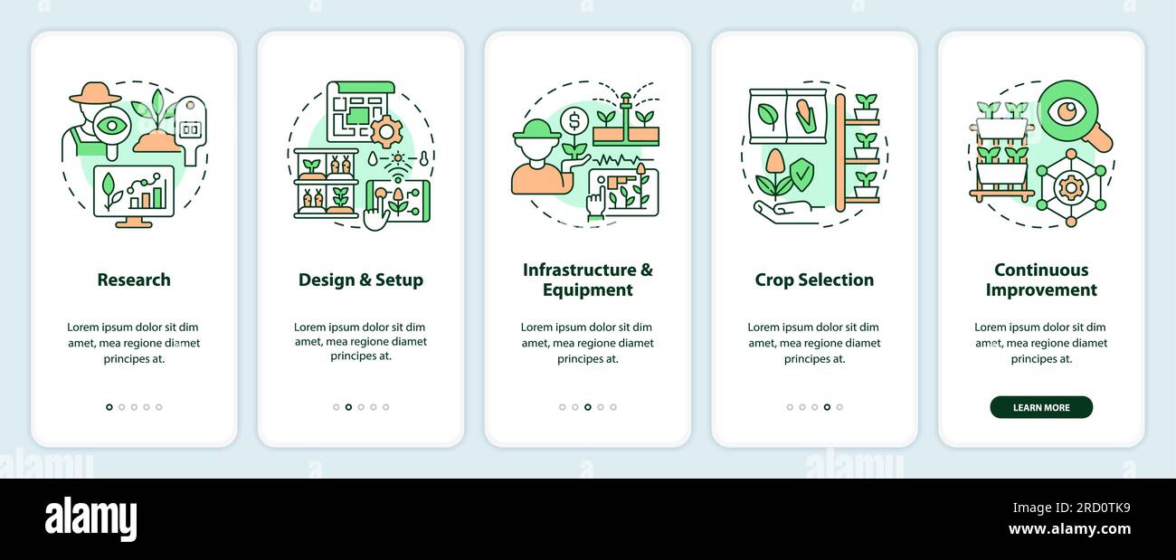 Vertical farming and hydroponics concept with linear icons Stock Vector ...