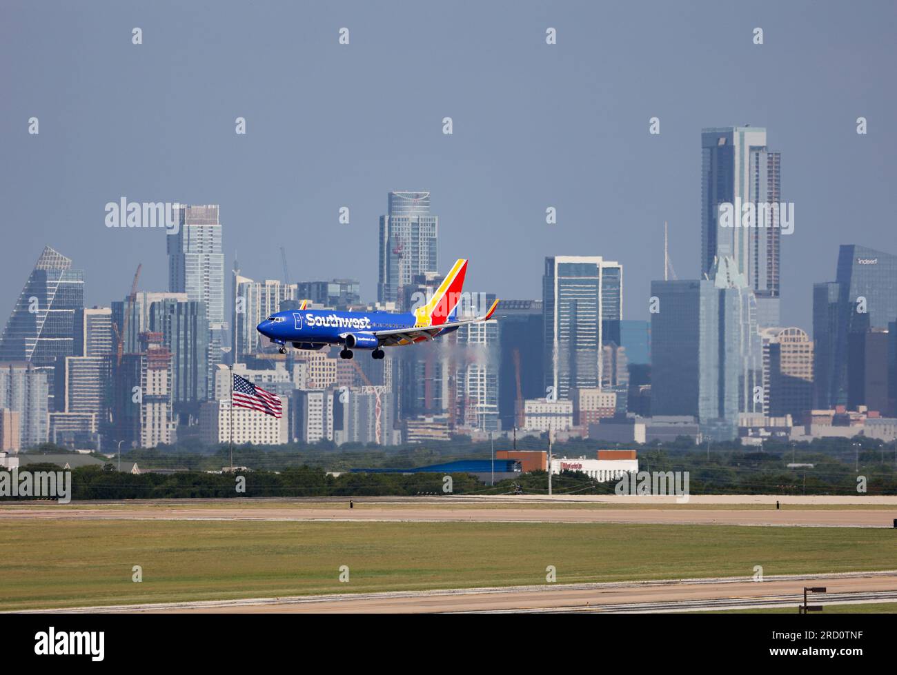 July 13, 2023 A Southwest Airlines flight lands at Austin Bergstrom