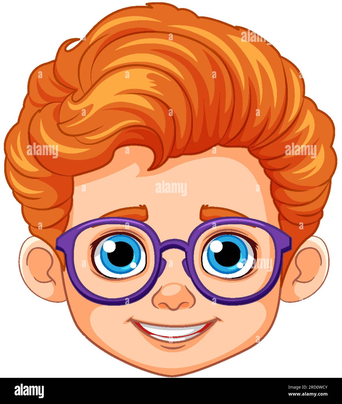 Boy Head with Orange Hair and Blue Eyes illustration Stock Vector Image