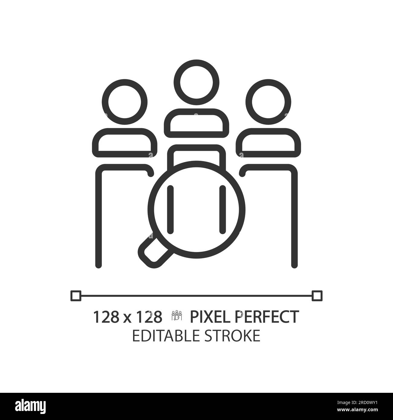 2D customizable customer analysis linear icon Stock Vector