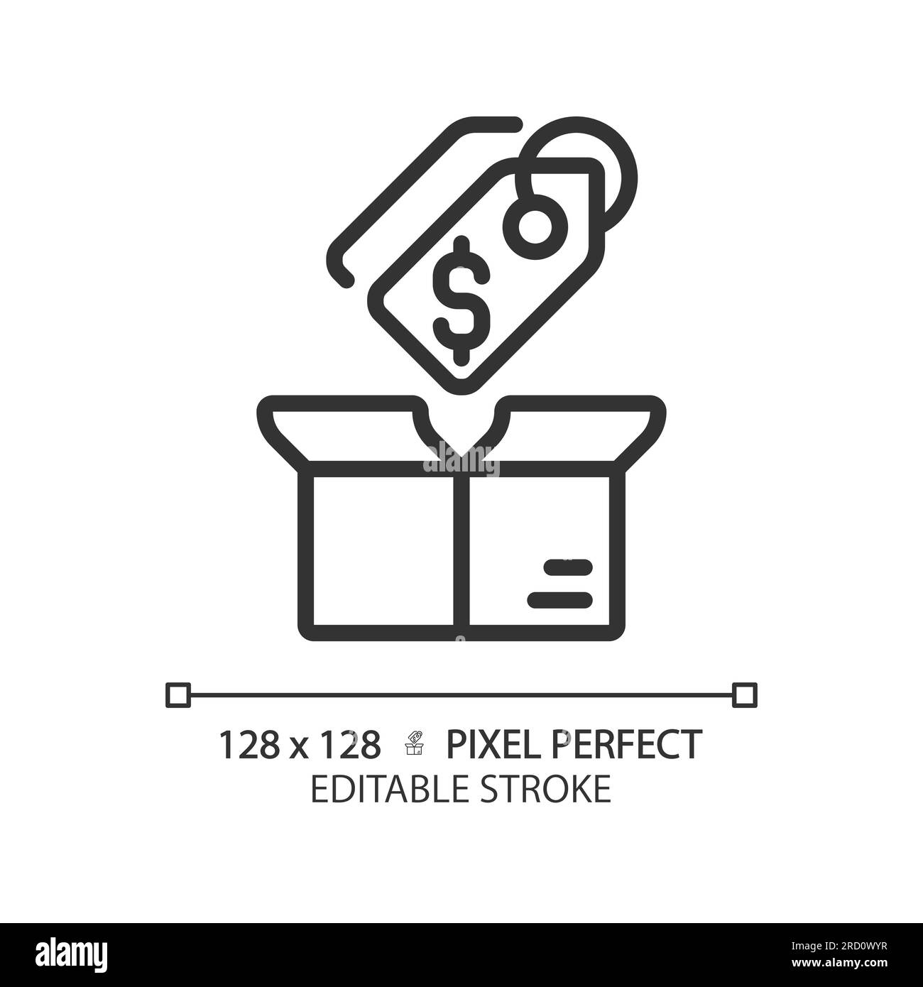 2D customizable pricing label linear icon Stock Vector
