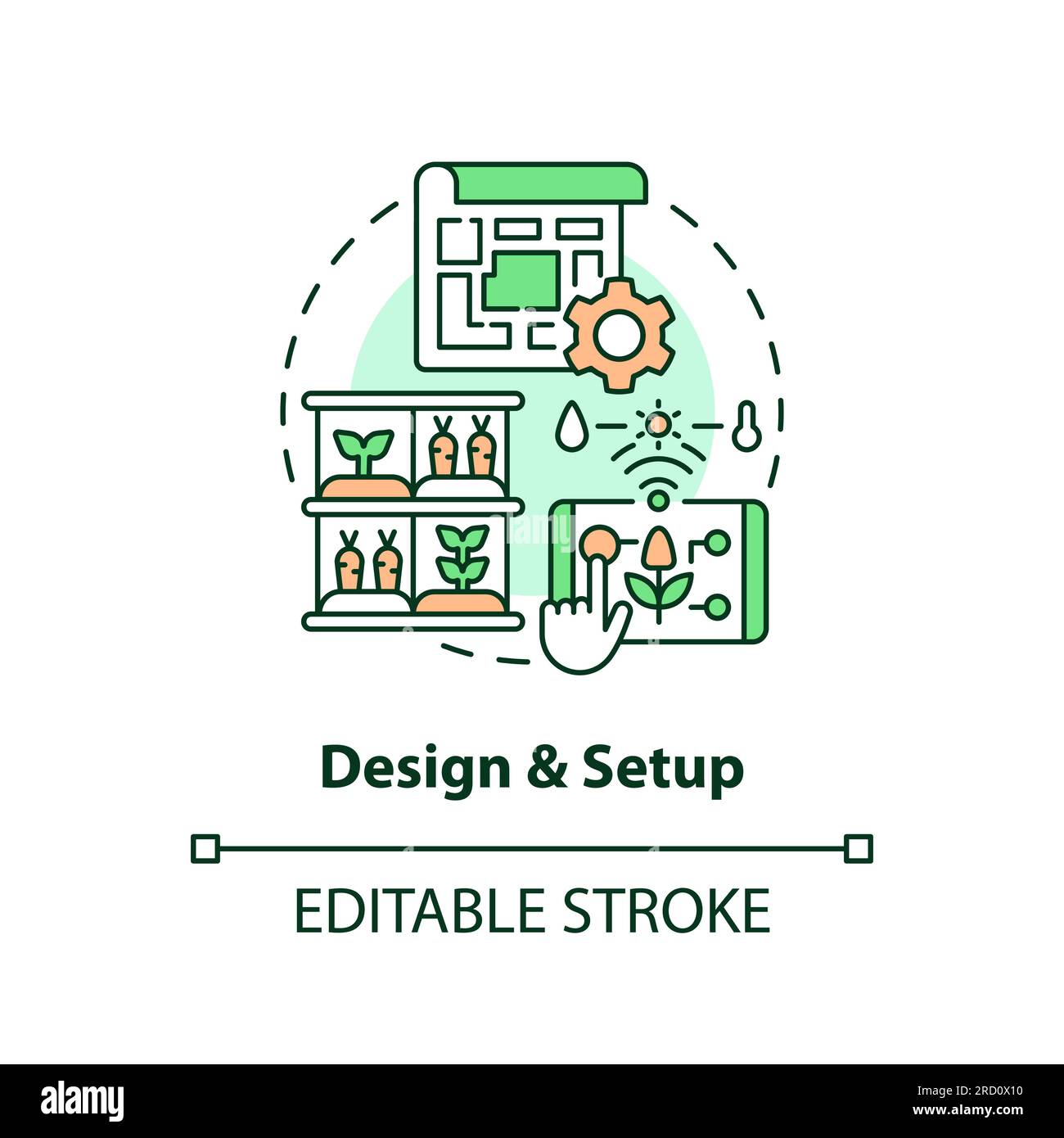 Thin line editable design and setup icon concept Stock Vector