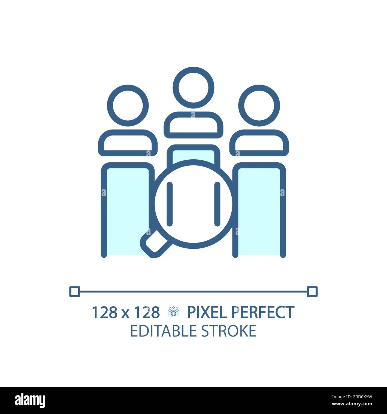 2D customizable customer analysis linear icon Stock Vector