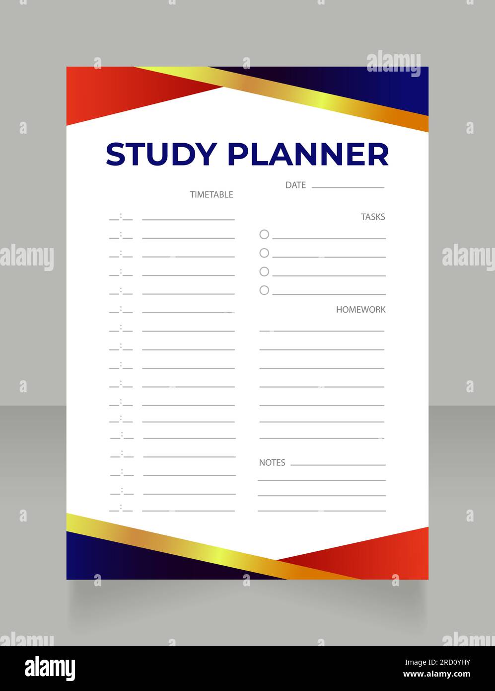 Corporate training planner worksheet design template stock vector image