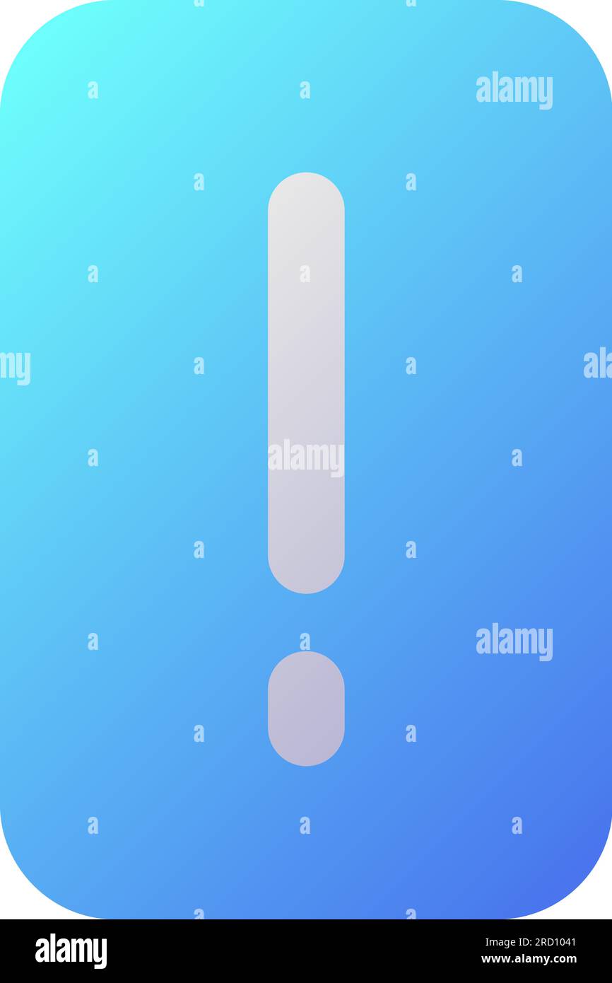 Exclamation mark pixel perfect flat gradient two-color ui icon Stock Vector