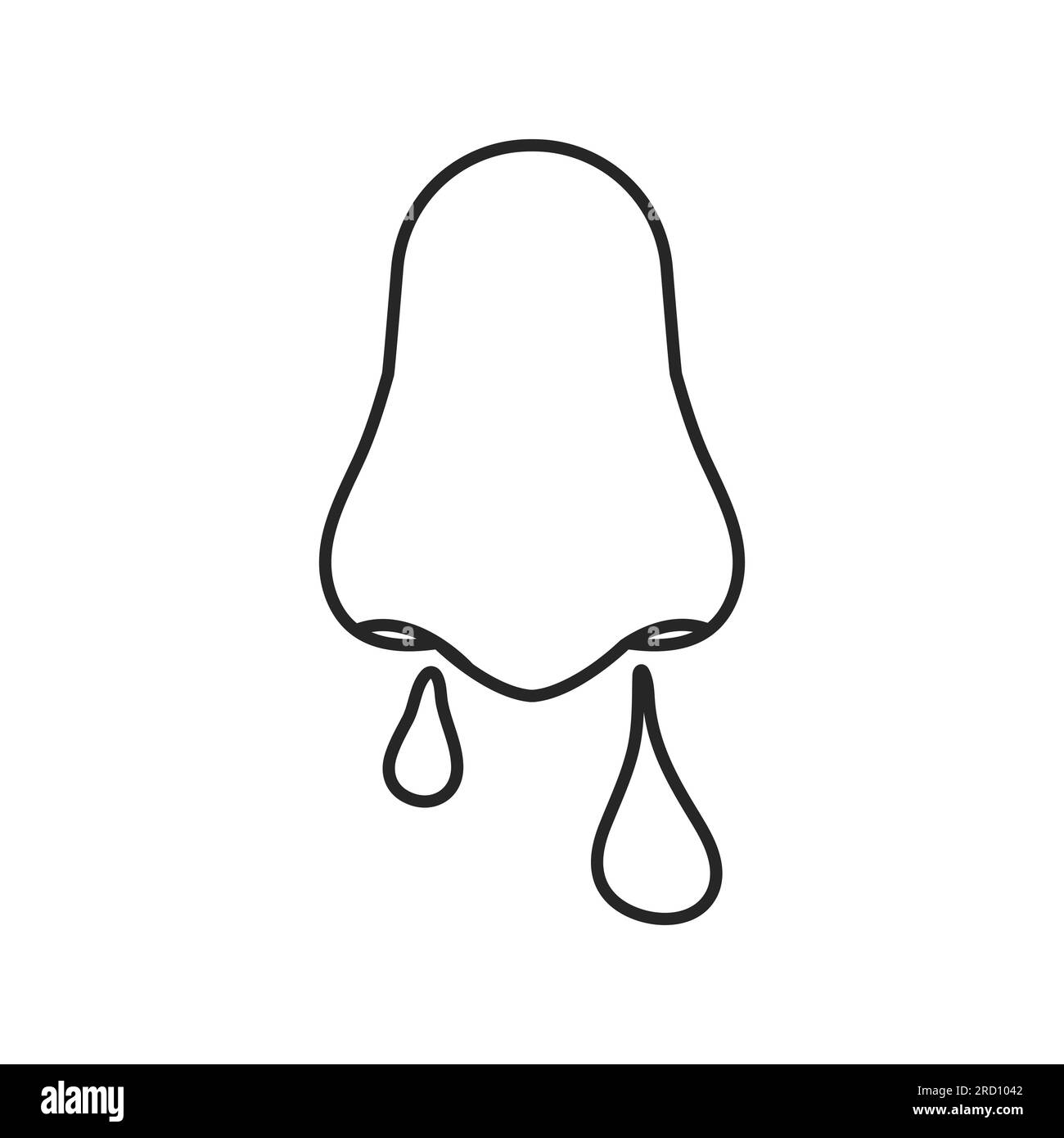 Runny nose icon. Nasal mucus discharge caused by allergy and cold