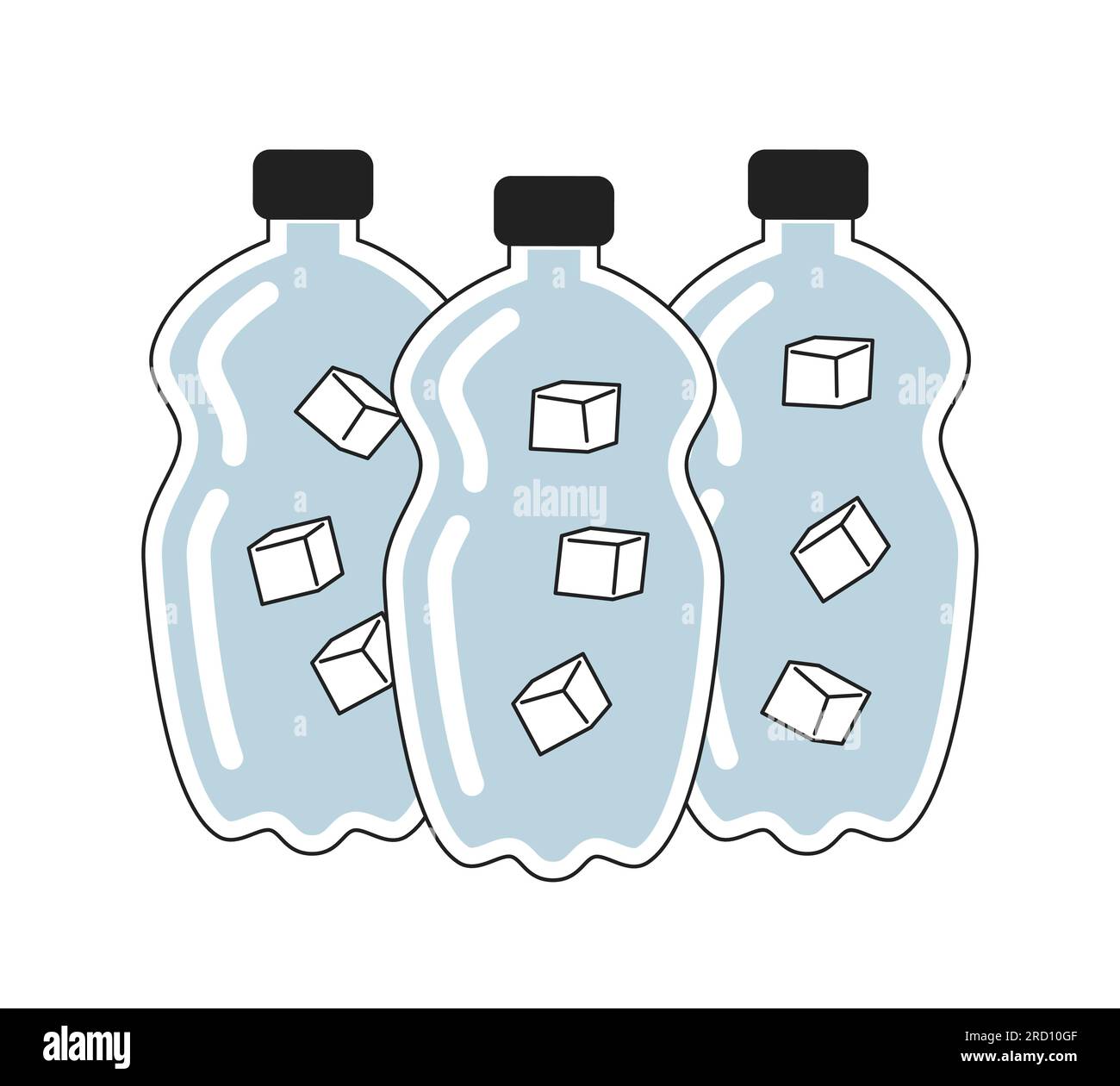 Bottled water pack monochrome flat vector object Stock Vector