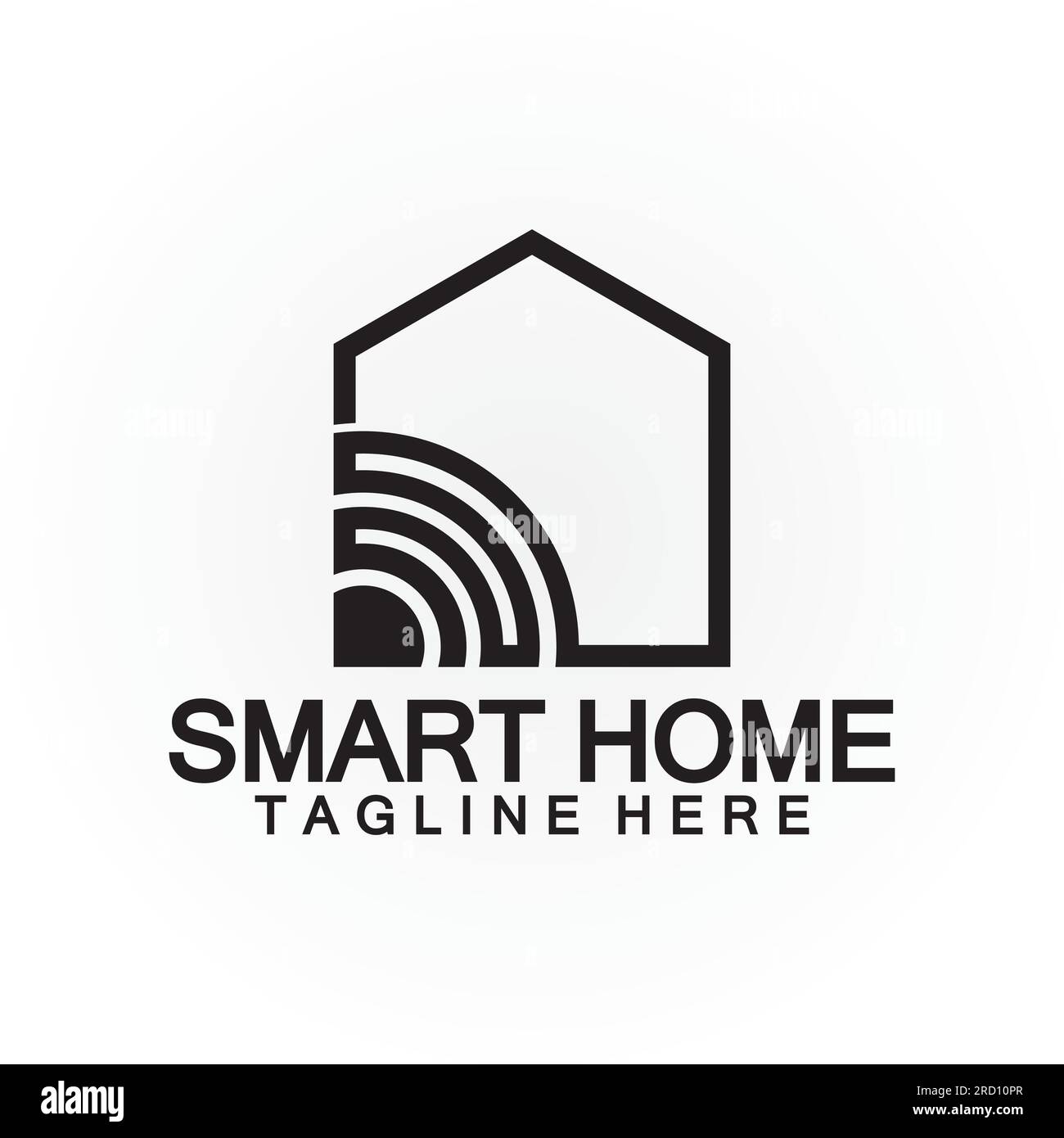 Smart Home Tech signal wifi wireless Logo Vector design template Stock Vector