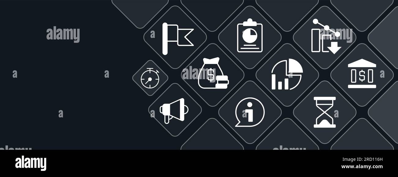 Corporate plan concept design template with white glyph icons Stock ...