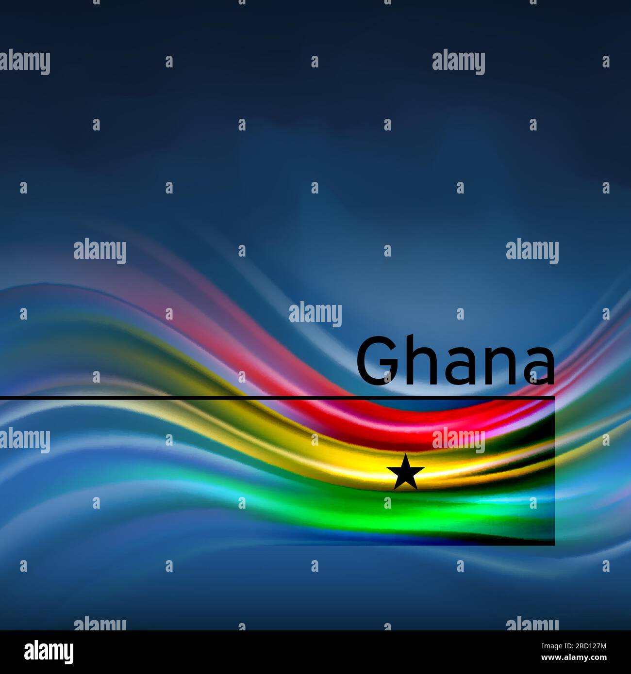 Ghana flag background. Abstract ghana flag in the blue sky. National holiday card design