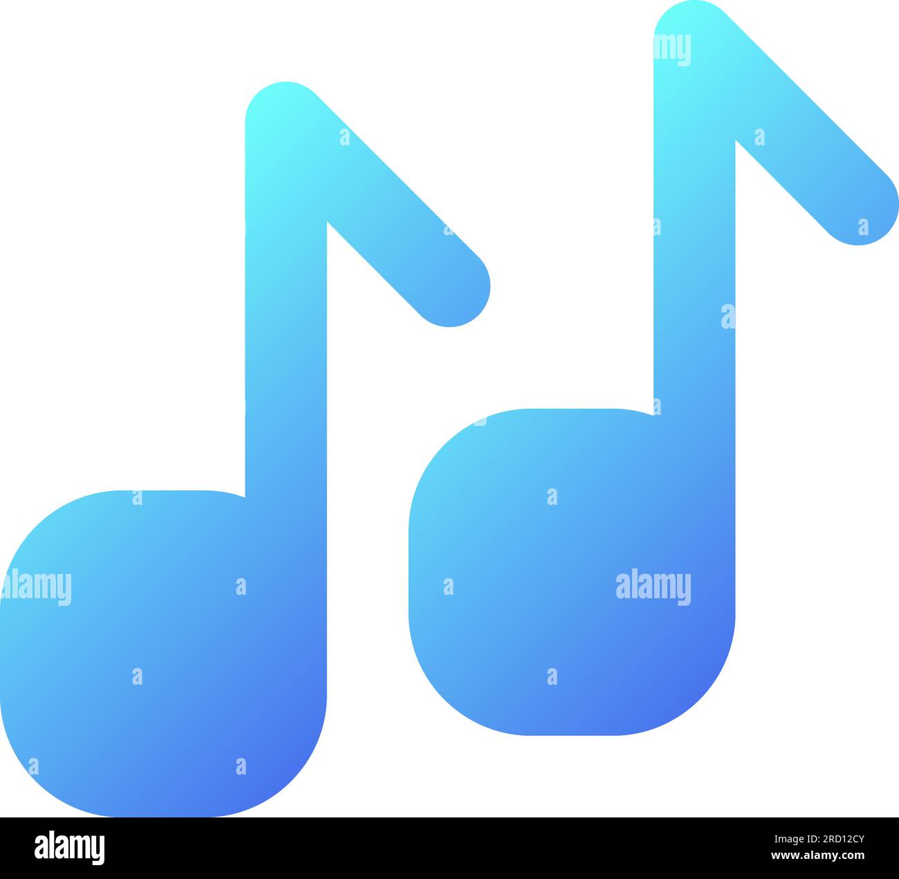 Musical notes pixel perfect flat gradient two-color ui icon Stock Vector