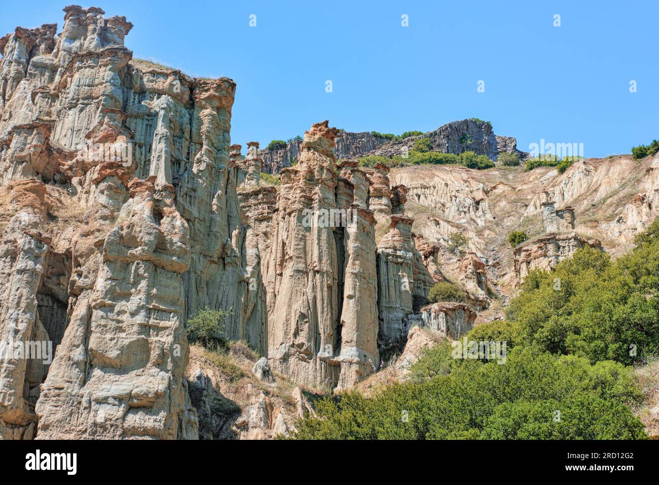 Manisa, Turkey - July 12, 2023: Kula fairy chimneys geological formation also known as Kuladoccia (Kuladokya) Stock Photo