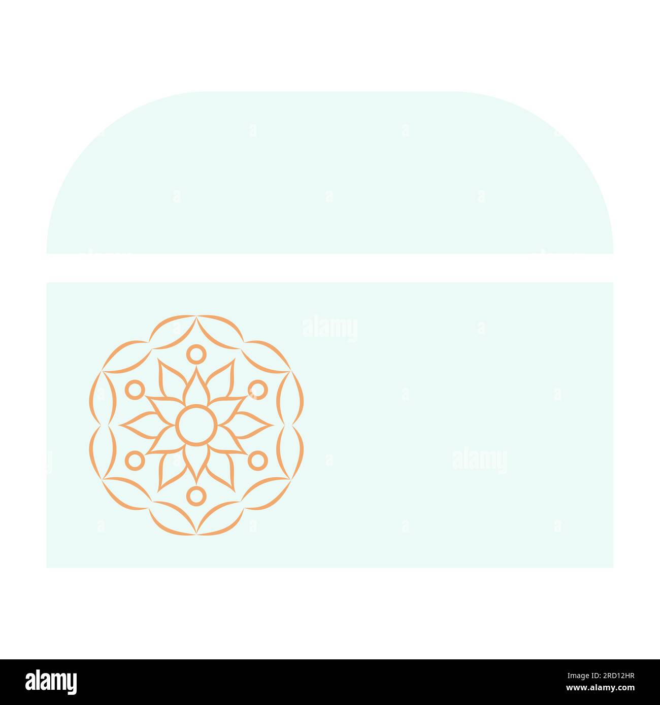 Mandala stamp on mint rectangular shape brochure element design Stock Vector