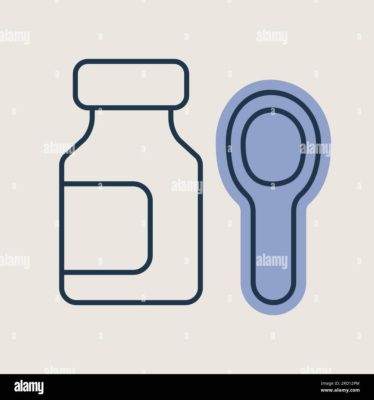 Dosage spoon with medicine bottle Stock Vector Images - Alamy