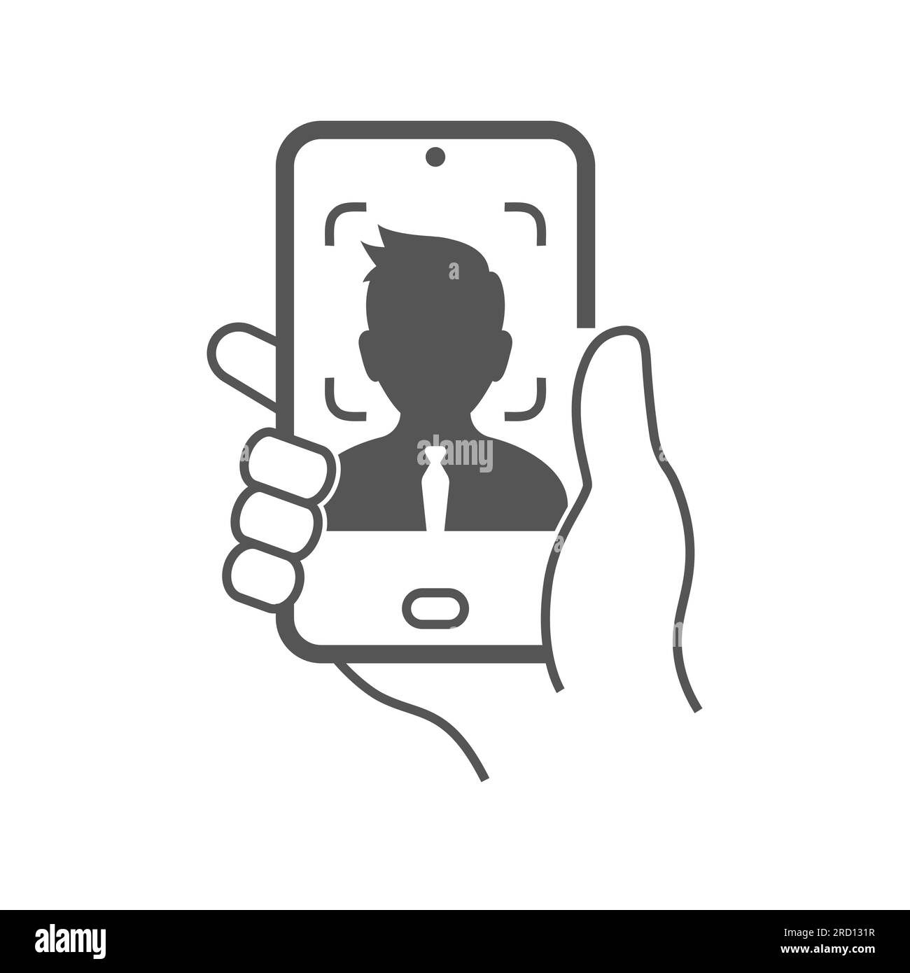 Selfie icon vector. Selfie icon vector symbol illustration. Modern simple vector icon for your design. Hand hold the phone and take the photo Stock Vector