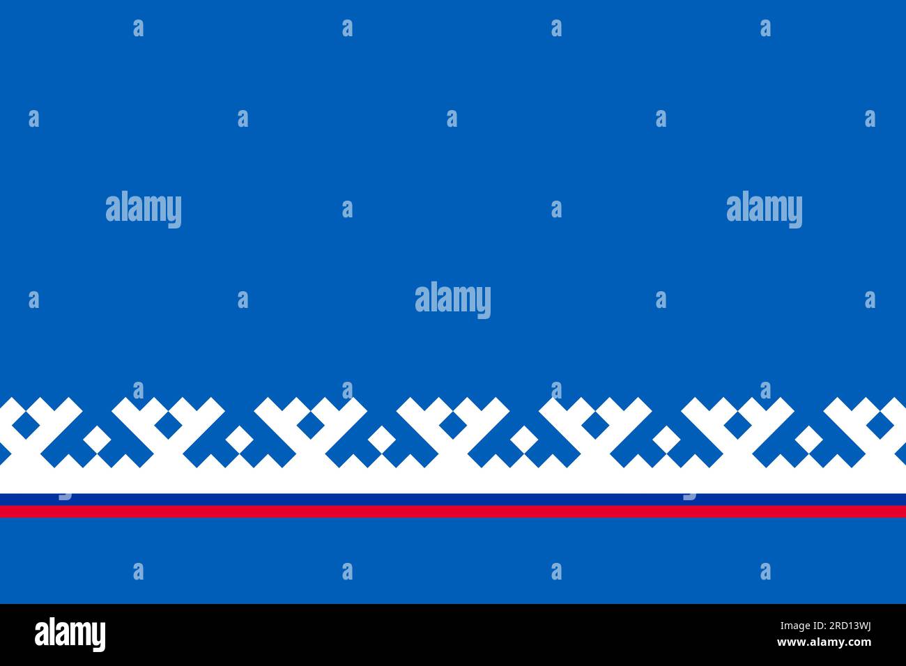 flag of Samoyedic peoples Forest Nenets. flag representing ethnic group or culture, regional authorities. no flagpole. Plane design, layout Stock Photo