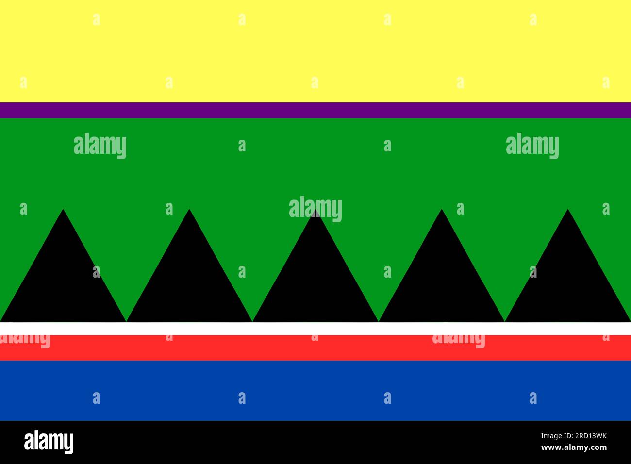 flag of Samoyedic peoples Selkups. flag representing ethnic group or culture, regional authorities. no flagpole. Plane design, layout Stock Photo