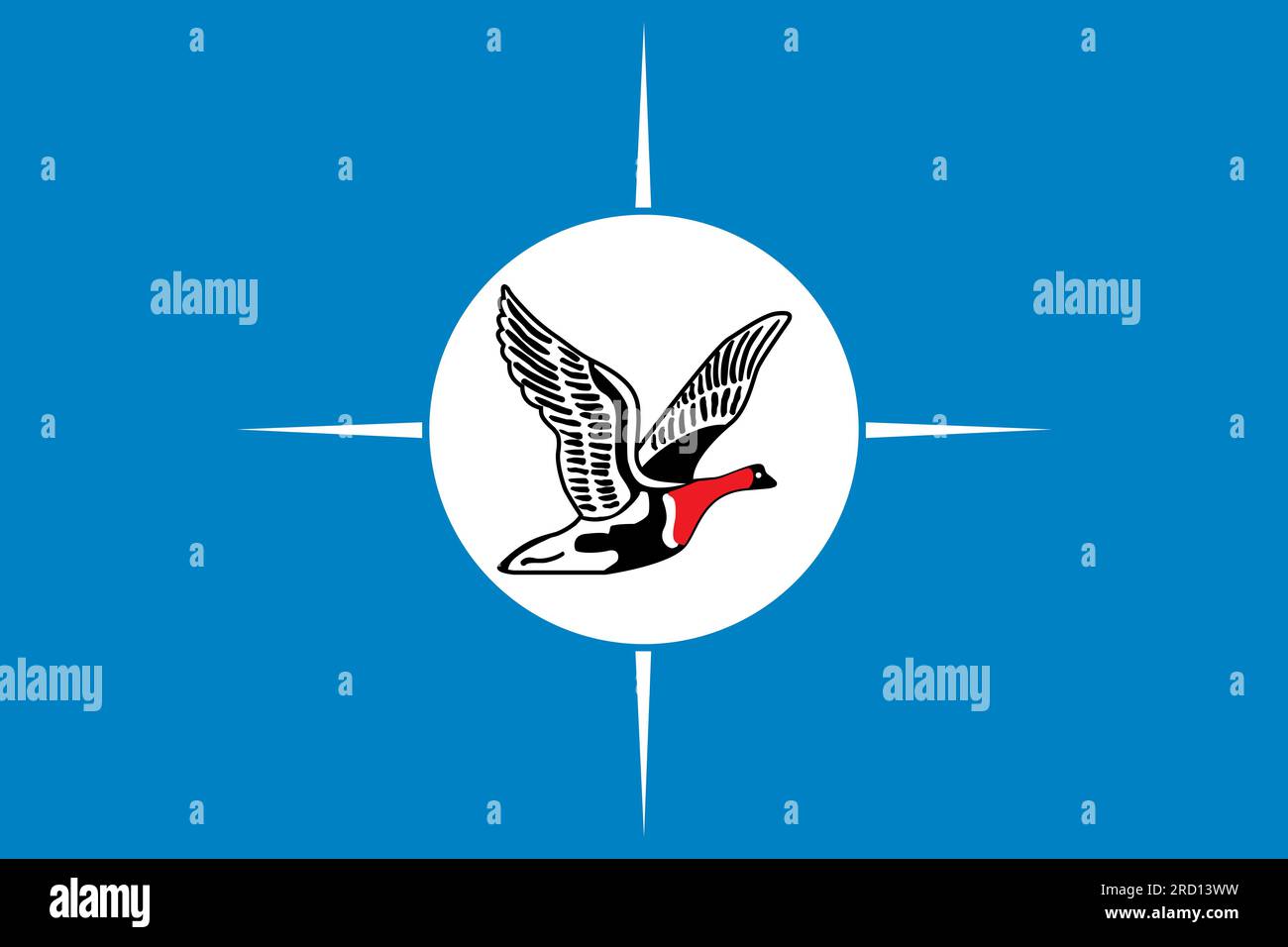flag of Samoyedic peoples Nganasans. flag representing ethnic group or culture, regional authorities. no flagpole. Plane design, layout Stock Photo