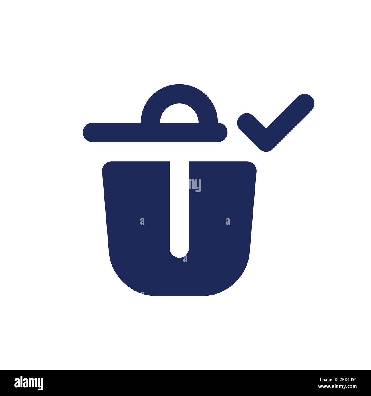 Successfully deleted black pixel perfect solid ui icon Stock Vector