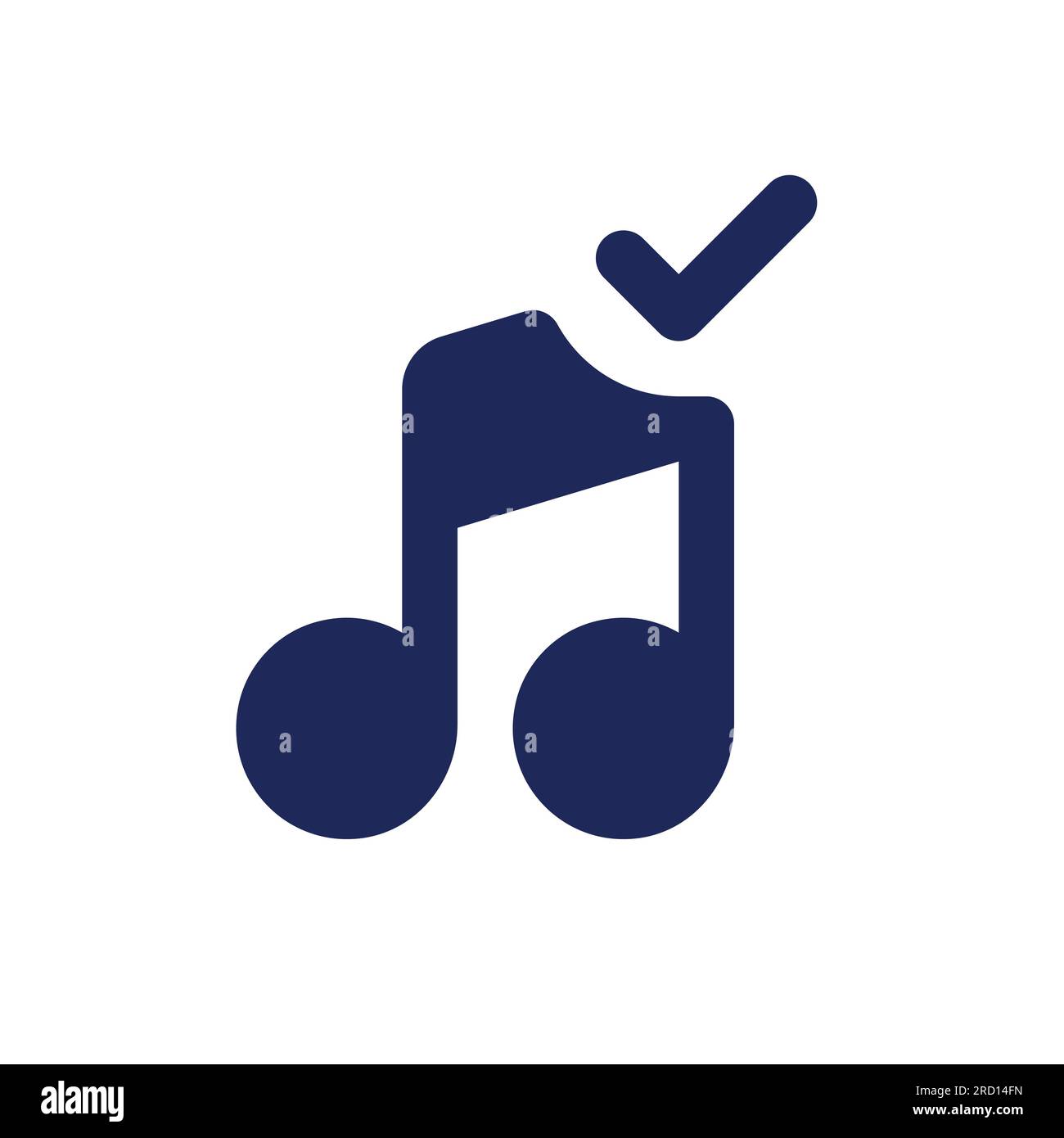 Confirmed music black pixel perfect solid ui icon Stock Vector