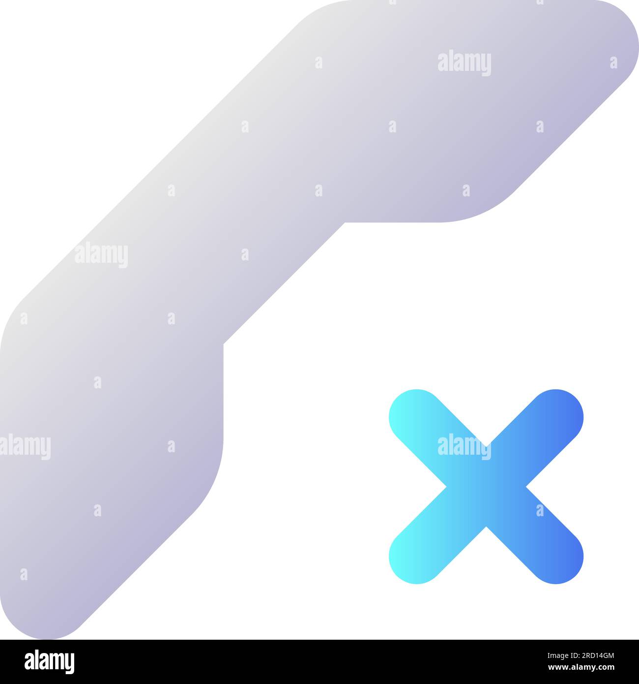 Decline call pixel perfect flat gradient two-color ui icon Stock Vector
