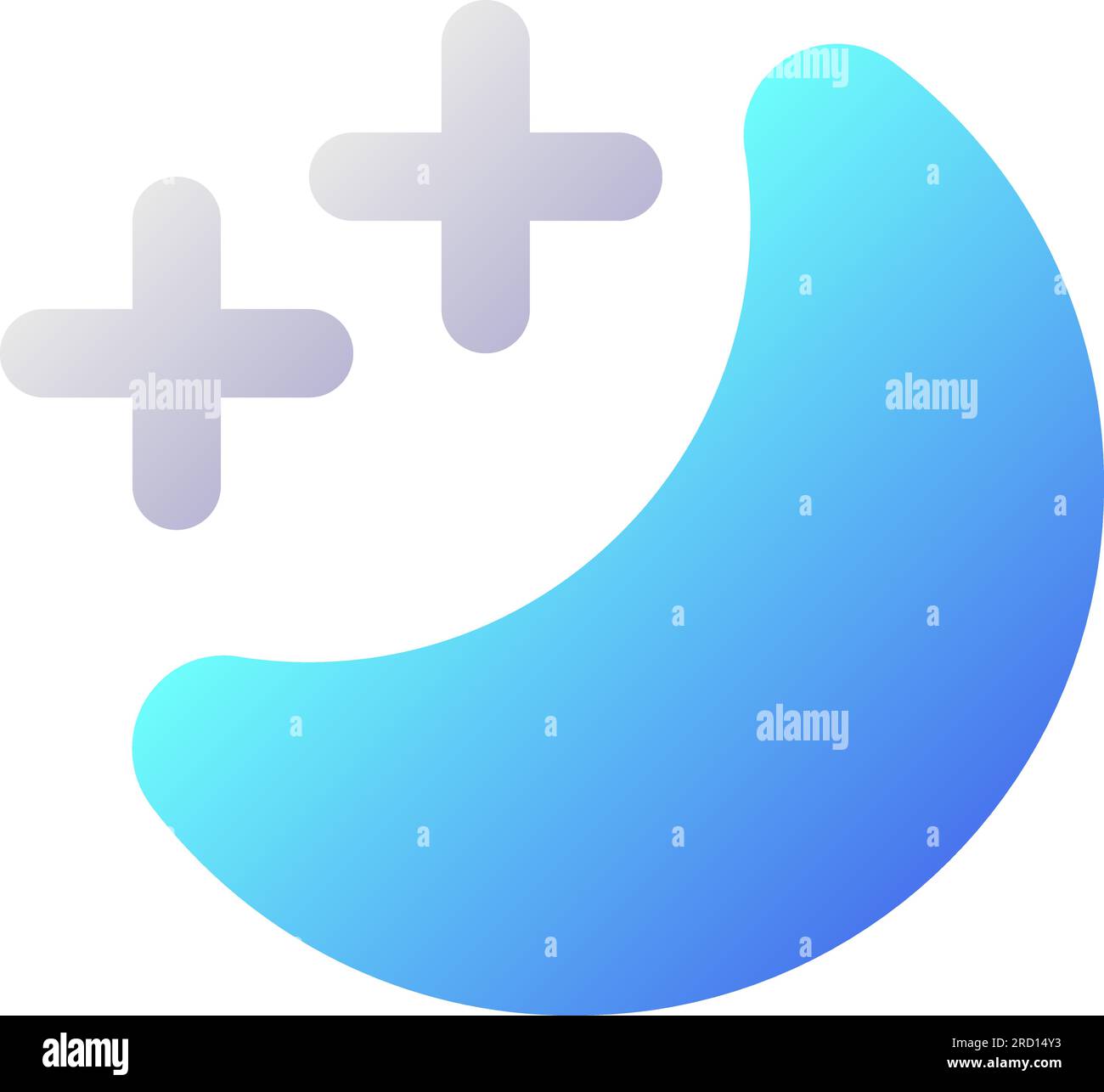 Sleep mode pixel perfect flat gradient two-color ui icon Stock Vector