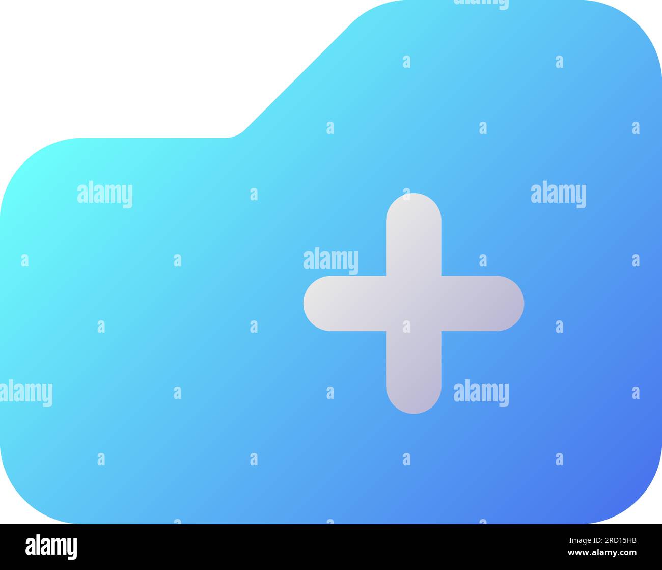 Add to folder pixel perfect flat gradient two-color ui icon Stock Vector