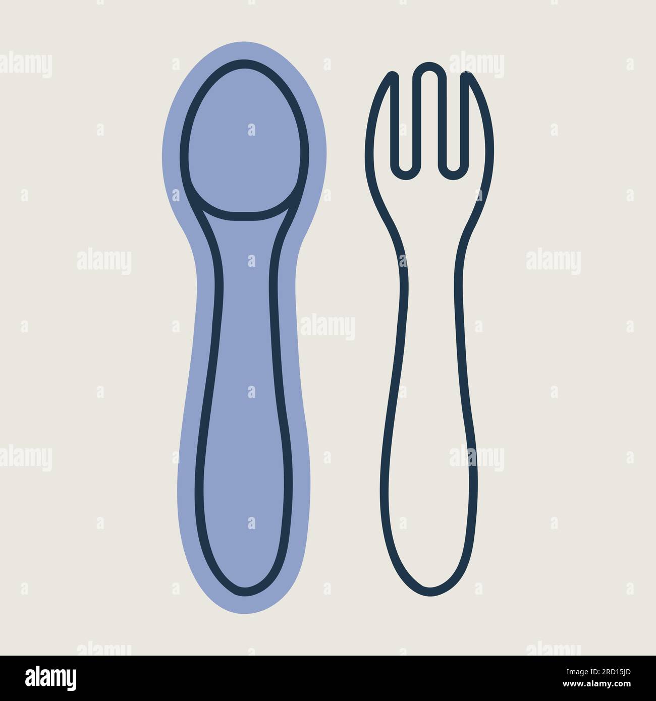 Spoon and fork for baby isolated vector icon. Graph symbol for children ...