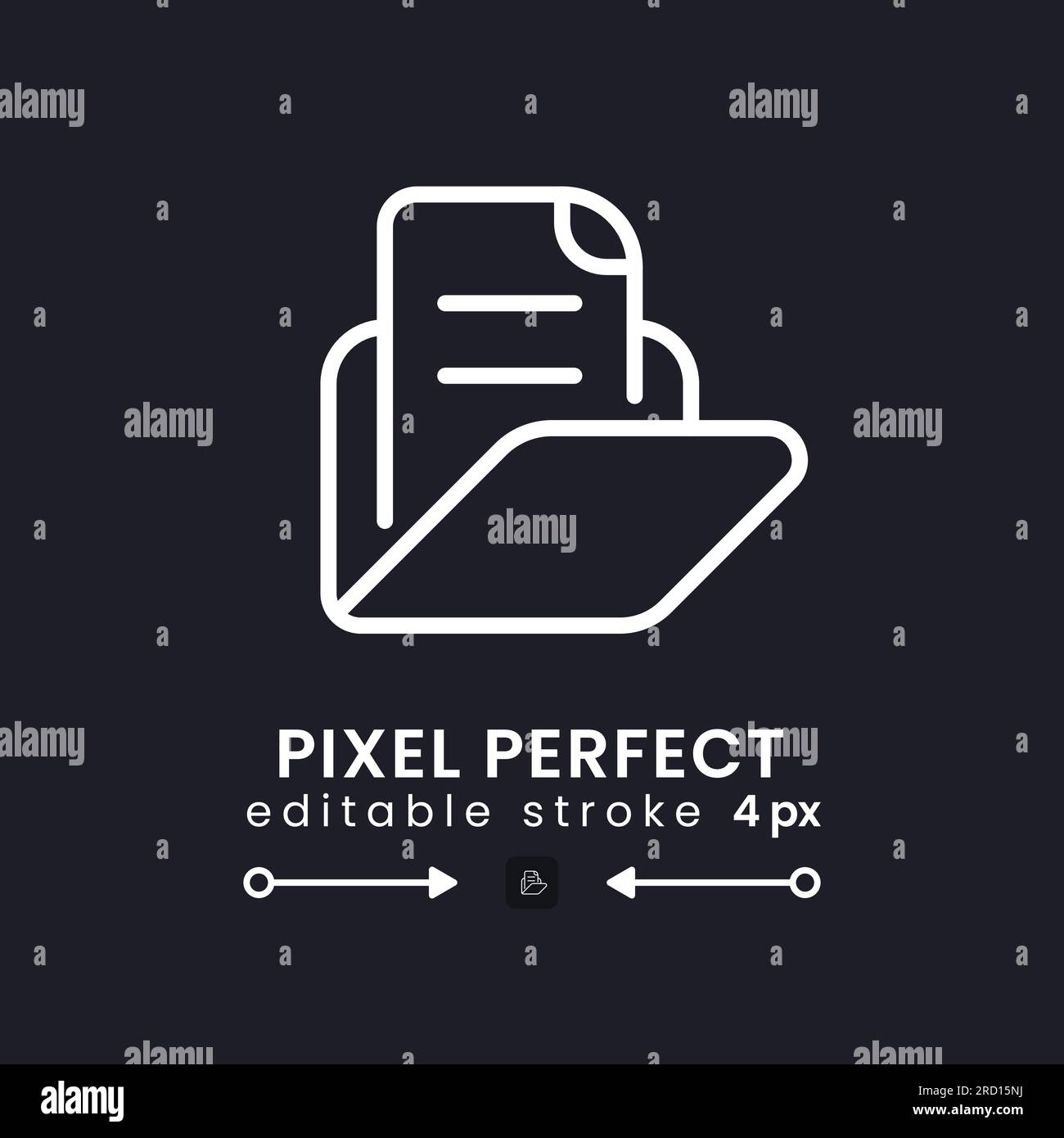 Computer files folder white linear desktop icon on black Stock Vector ...