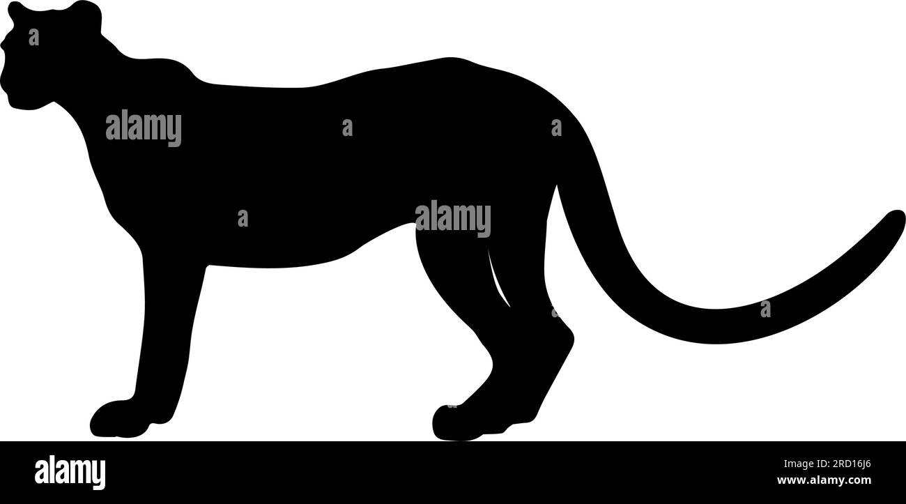 Leopard silhouette isolated on white background. Vector illustration Stock Vector