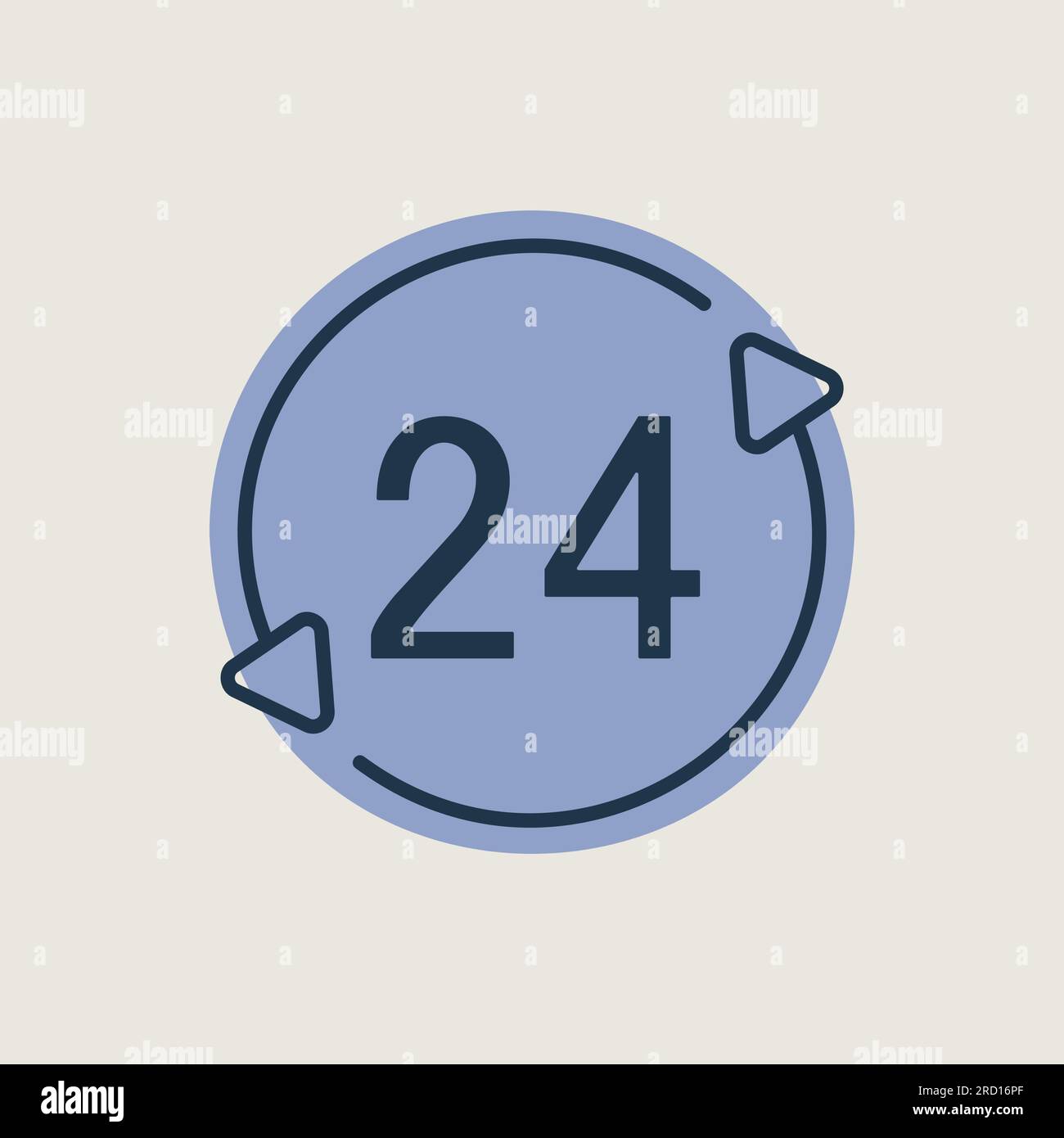 Service twenty four hours vector icon. E-commerce sign. Graph symbol ...