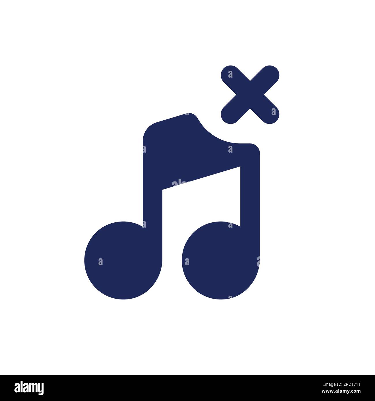 Remove audio track black pixel perfect solid ui icon Stock Vector